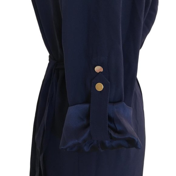 Cache Elegant Navy Silk Dress - Small - Picture 3 of 6